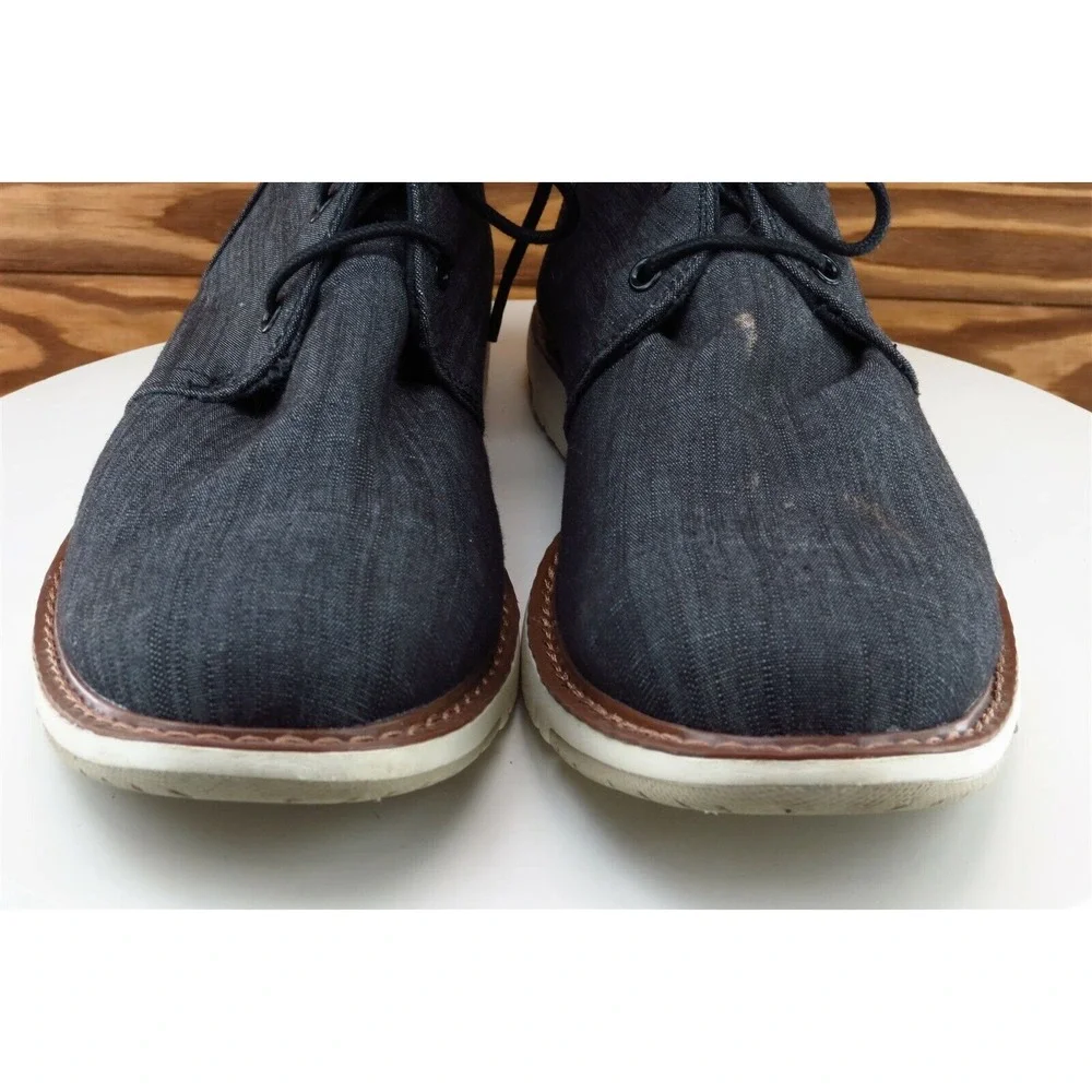 Toms Boots Sz 13‎ M Black Round Toe Chukka Fabric Men